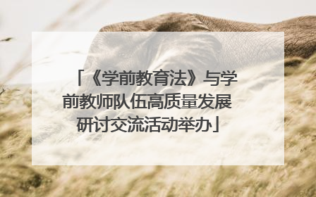 《学前教育法》与学前教师队伍高质量发展研讨交流活动举办
