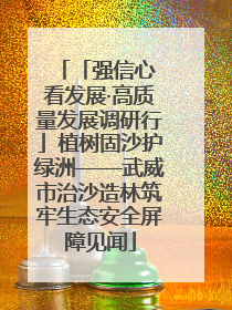 「强信心 看发展·高质量发展调研行」植树固沙护绿洲——武威市治沙造林筑牢生态安全屏障见闻
