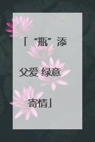 “瓶”添父爱 绿意寄情