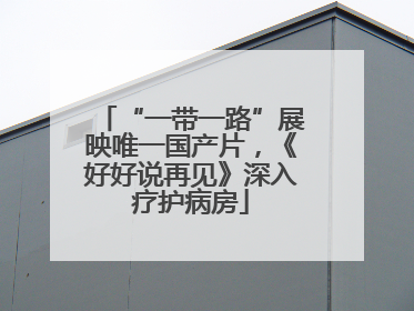 “一带一路”展映唯一国产片，《好好说再见》深入疗护病房