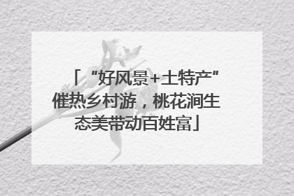 “好风景+土特产”催热乡村游，桃花涧生态美带动百姓富