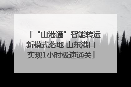 “山港通”智能转运新模式落地 山东港口实现1小时极速通关