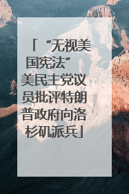 “无视美国宪法” 美民主党议员批评特朗普政府向洛杉矶派兵