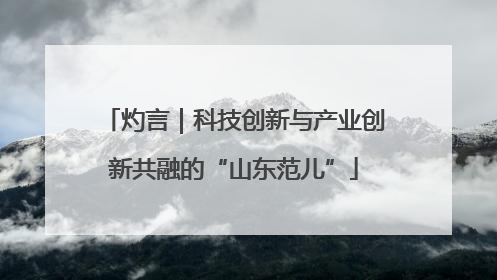 灼言｜科技创新与产业创新共融的“山东范儿”