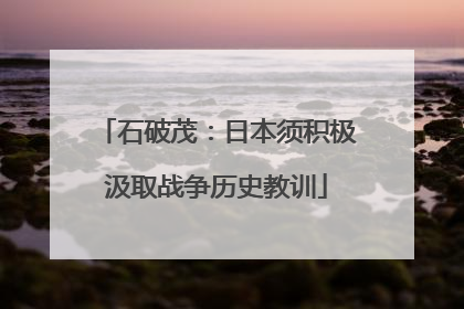 石破茂：日本须积极汲取战争历史教训