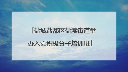盐城盐都区盐渎街道举办入党积极分子培训班