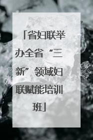 省妇联举办全省“三新”领域妇联赋能培训班