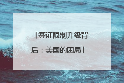 签证限制升级背后：美国的困局