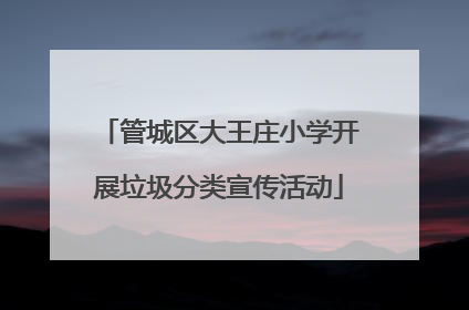 管城区大王庄小学开展垃圾分类宣传活动