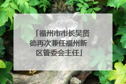 福州市市长吴贤德再次兼任福州新区管委会主任