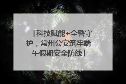 科技赋能+全警守护，常州公安筑牢端午假期安全防线