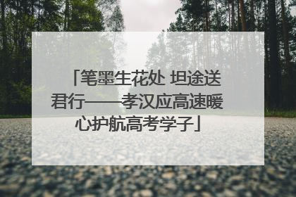 笔墨生花处 坦途送君行——孝汉应高速暖心护航高考学子