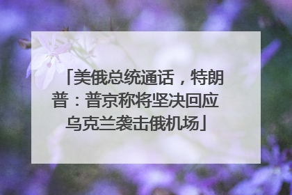 美俄总统通话，特朗普：普京称将坚决回应乌克兰袭击俄机场