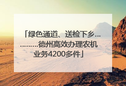 绿色通道、送检下乡…………德州高效办理农机业务4200多件