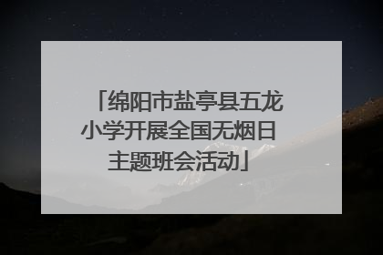 绵阳市盐亭县五龙小学开展全国无烟日主题班会活动