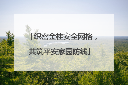 织密金桂安全网格，共筑平安家园防线