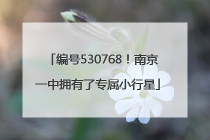 编号530768！南京一中拥有了专属小行星