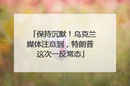 保持沉默！乌克兰媒体注意到，特朗普这次一反常态