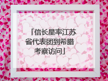 信长星率江苏省代表团到希腊考察访问