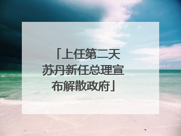 上任第二天 苏丹新任总理宣布解散政府