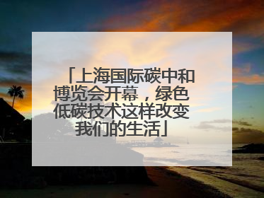 上海国际碳中和博览会开幕，绿色低碳技术这样改变我们的生活