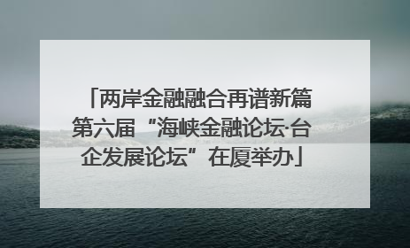 两岸金融融合再谱新篇 第六届“海峡金融论坛·台企发展论坛”在厦举办