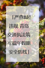 严查8起违规 青岛交通执法筑牢端午假期安全防线