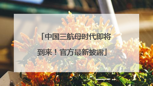 中国三航母时代即将到来！官方最新披露
