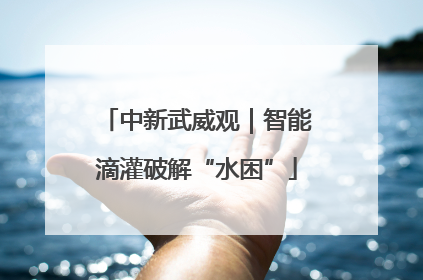 中新武威观｜智能滴灌破解“水困”