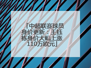 中超联赛球员身价更新：王钰栋身价大幅上涨110万欧元