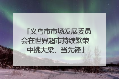 义乌市市场发展委员会在世界超市持续繁荣中挑大梁、当先锋