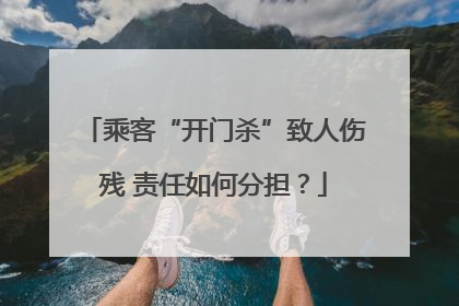 乘客“开门杀”致人伤残 责任如何分担？