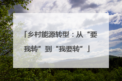 乡村能源转型：从“要我转”到“我要转”