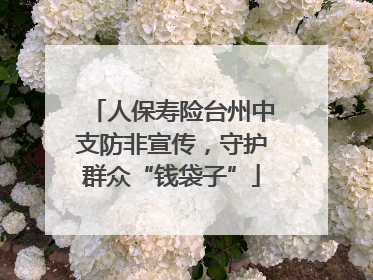 人保寿险台州中支防非宣传，守护群众“钱袋子”