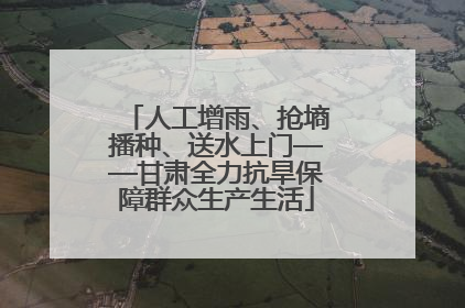 人工增雨、抢墒播种、送水上门——甘肃全力抗旱保障群众生产生活