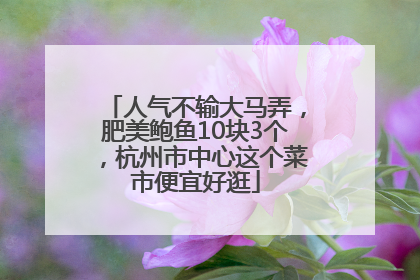人气不输大马弄，肥美鲍鱼10块3个，杭州市中心这个菜市便宜好逛