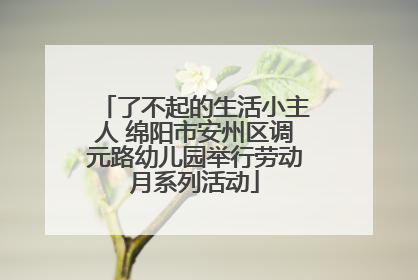了不起的生活小主人 绵阳市安州区调元路幼儿园举行劳动月系列活动