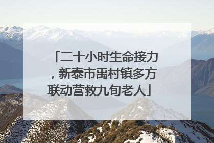 二十小时生命接力，新泰市禹村镇多方联动营救九旬老人