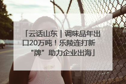 云话山东｜调味品年出口20万吨！乐陵连打新“牌”助力企业出海