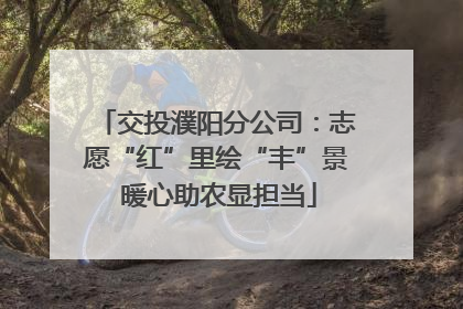 交投濮阳分公司：志愿“红”里绘“丰”景 暖心助农显担当