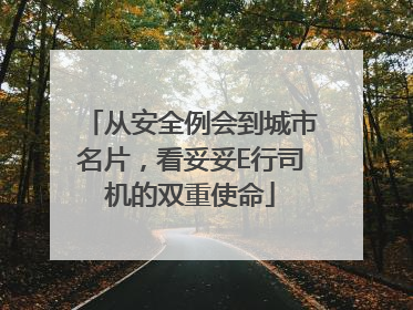 从安全例会到城市名片，看妥妥E行司机的双重使命