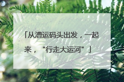 从漕运码头出发，一起来，“行走大运河”