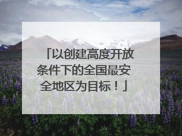 以创建高度开放条件下的全国最安全地区为目标！
