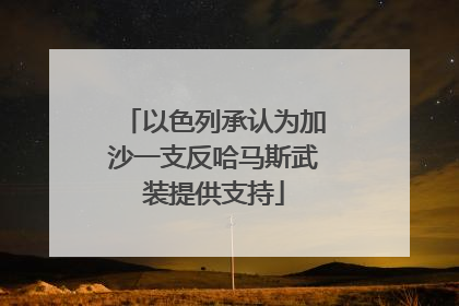 以色列承认为加沙一支反哈马斯武装提供支持