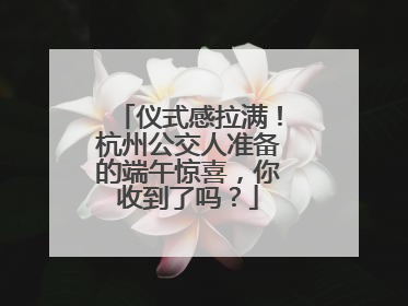 仪式感拉满！杭州公交人准备的端午惊喜，你收到了吗？