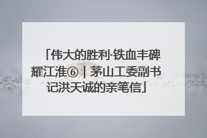 伟大的胜利·铁血丰碑耀江淮⑥｜茅山工委副书记洪天诚的亲笔信