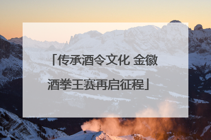传承酒令文化 金徽酒拳王赛再启征程