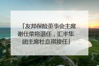 友邦保险董事会主席谢仕荣将退任，汇丰集团主席杜嘉祺接任