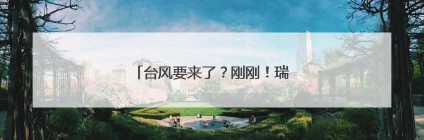 台风要来了？刚刚！瑞安连发两条黄色预警！