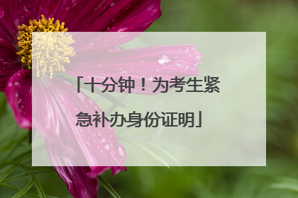 十分钟！为考生紧急补办身份证明
